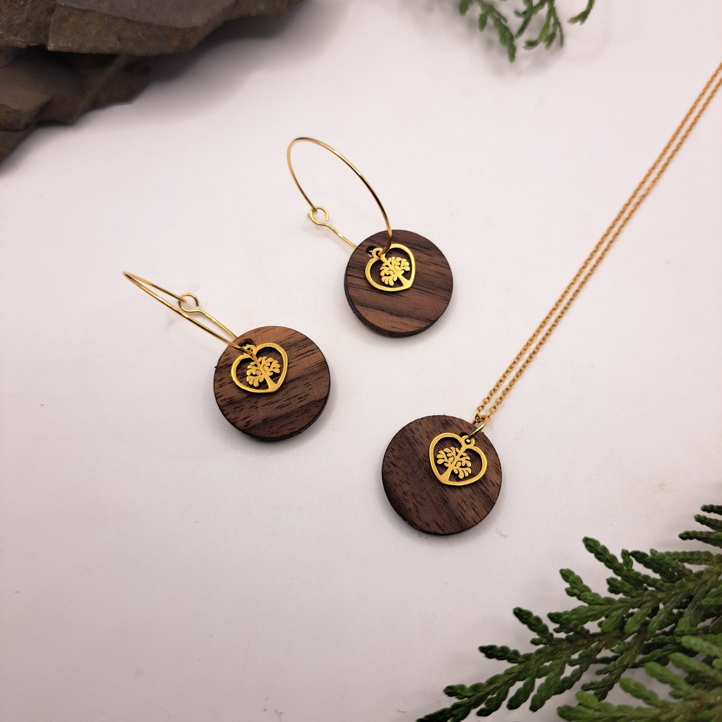 Deine Kombination, Dein Holzschmuck, Dein SET! (goldfarben) Du wählst aus, egal ob passend oder unterschiedlich, es ist Dein Style!