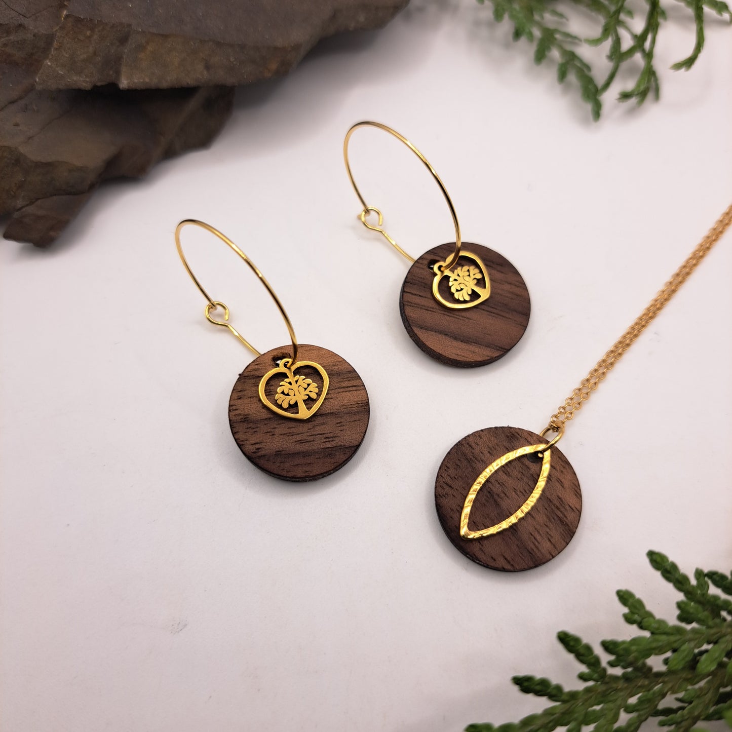 Deine Kombination, Dein Holzschmuck, Dein SET! (goldfarben) Du wählst aus, egal ob passend oder unterschiedlich, es ist Dein Style!