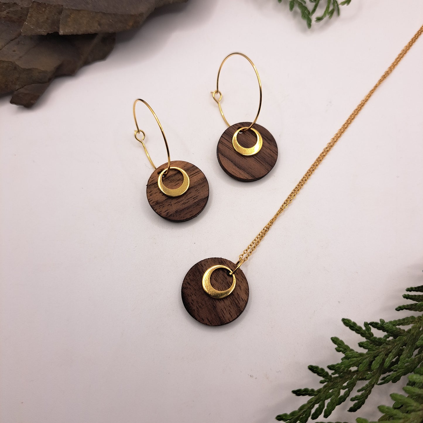 Deine Kombination, Dein Holzschmuck, Dein SET! (goldfarben) Du wählst aus, egal ob passend oder unterschiedlich, es ist Dein Style!